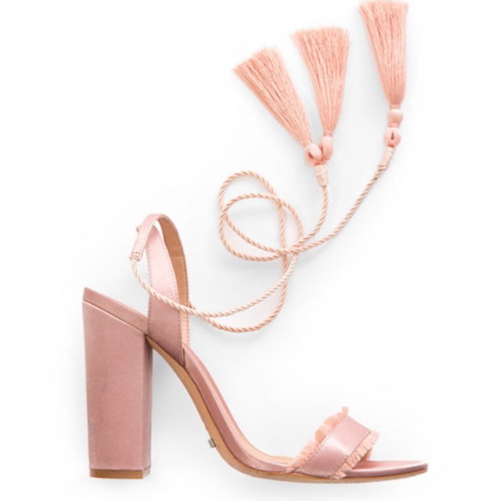 SCHUTZ x Free People Fringe Tassle Peach heels